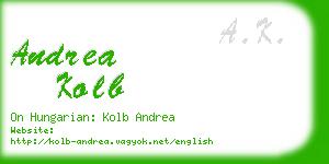 andrea kolb business card